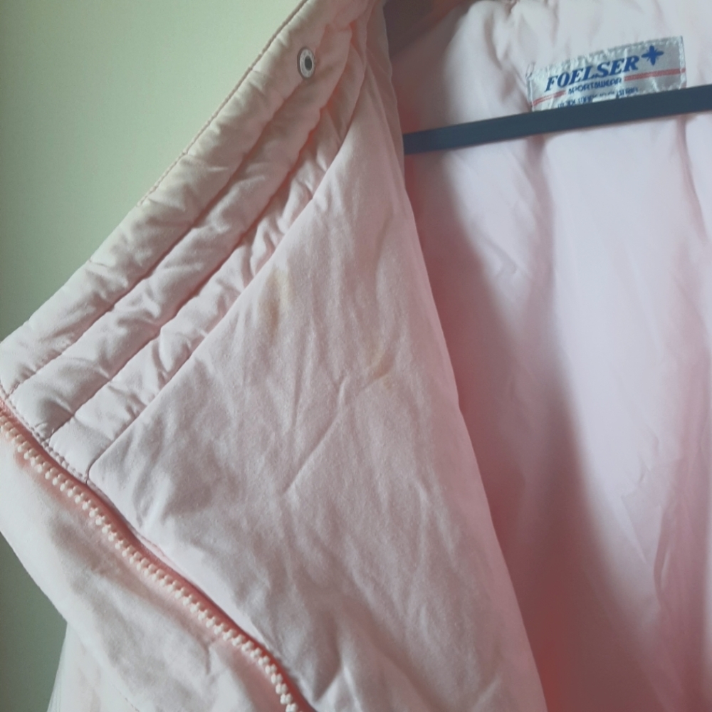 VTG Pastel Pink Puffy Jacket Ski Winter Quilted 38 - Picture 5 of 13